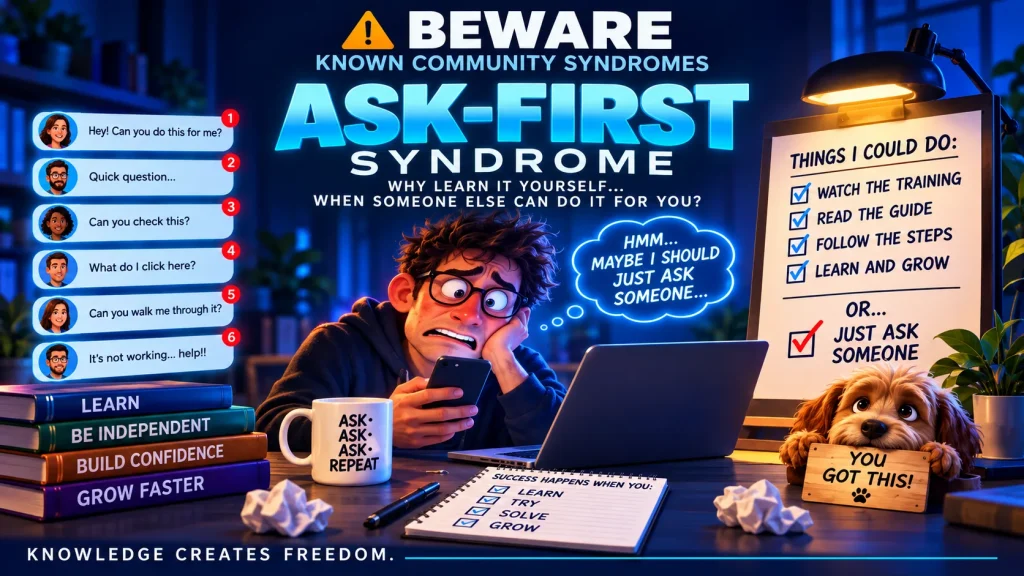 Ask-First Syndrome: Why learn it yourself when someone else can do it for you? Knowledge creates freedom